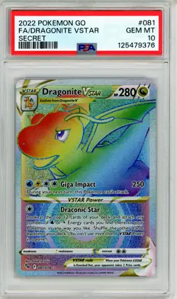 Dragonite Vstar Pokemon GO Full Art Secret Rare 081/078 PSA 10 - Image 1