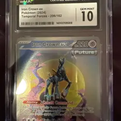 Pokemon TCG Iron Crown EX 206/162 Special Illustration - Temporal Forces CGC 10 - Image 3