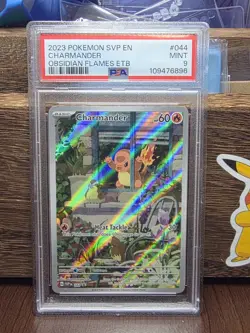 2023 Pokemon Svp En-sv Black Star ETB Promo 044 Charmander Obsidian Flames PSA 9 - Image 1