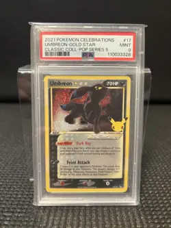2021 Pokemon Celebrations Umbreon Gold Star #17 PSA 9 - Image 1