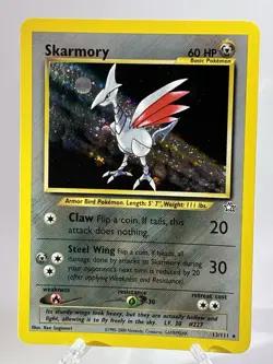 Pokemon TCG Skarmory 13/111 Neo Genesis Holo Rare WOTC Vintage 2000 LP - Image 1