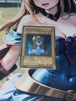 Yugioh Mystical Elf LOB-062 Super Rare Holo HP/DMG - Image 1