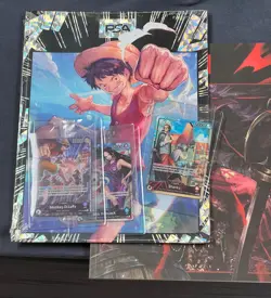 Monkey D Luffy One Piece BLACK ICE PSA Magazine 087/100 2024, plus 3 Promo Cards - Image 1