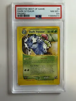 2003 Pokemon Dark Ivysaur Promo Best of Game Trading Card Game TCG PSA 8.5 - Image 1