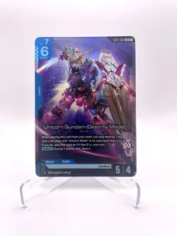 Gundam Card Game Newtype Rising Unicorn Gundam (Destroy Mode) GD01-002 LR NM - Image 1