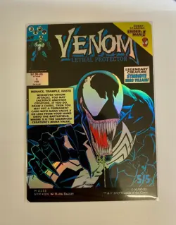 Foil Eddie Brock Venom Lethal Protect MTG Marvel's Spider-Man M 0233 in hand - Image 2