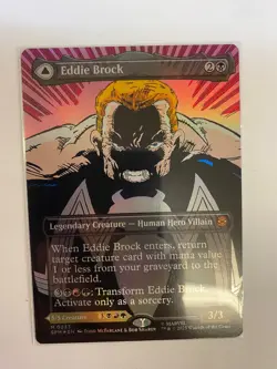 Foil Eddie Brock Venom Lethal Protect MTG Marvel's Spider-Man M 0233 in hand - Image 4