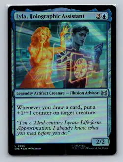 1x FOIL Lyla, Holographic Assistant (0007) Spider-Man Eternal SPE MTG Magic NM - Image 1