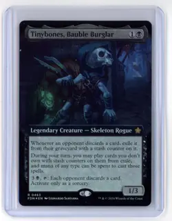 MtG FDN Tinybones, Bauble Burglar #0463 Extended Art FOIL - Image 1