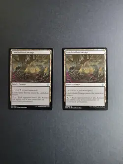 Leechridden Swamp Magic The Gathering Nissa Vs Ob Nixilis Regular Uncommon LP x2 - Image 2