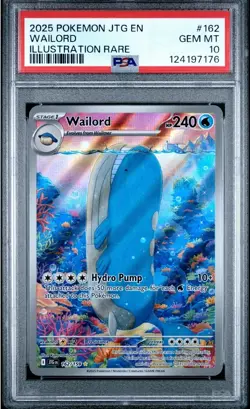 Wailord PSA 10 Pokemon Journey Together Illustration Rare #162/159 GEM MINT - Image 1