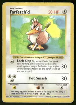 Pokemon Tcg Farfetch'd [Shadowless] #27 Pokemon Base Set MP - Image 1
