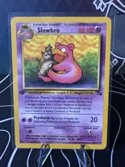 Pokemon TCG Slowbro Fossil 1st Edition Common 43/62 MP/HP - Image 1