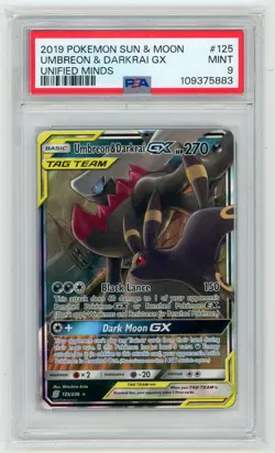 Umbreon & Darkrai GX (125/236) - PSA 9 - 2019 Unified Minds Ultra Rare - Pokemon - Image 1