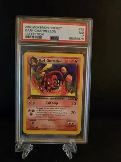 2000 POKEMON ROCKET 1ST ED #32 DARK CHARMELEON PSA 7 - Image 1