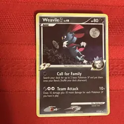 POTENTIAL PSA 8+ WEAVILE G 17/127 Holo Rare Platinum Base Set - Pokemon TCG 2009 - Image 1