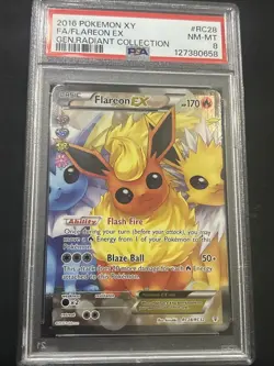 Pokemon PSA 8 Flareon EX RC28/RC32 XY Generations Radiant Collection NM - MT - Image 1
