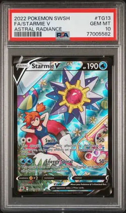 2022 POKEMON SWORD & SHIELD ASTRAL RADIANCE #TG13 FULL ART/STARMIE V PSA 10 - Image 1