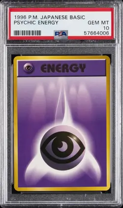 1996 POKEMON BASE SET JAPANESE PSYCHIC ENERGY PSA 10 - Image 1