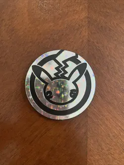 Pikachu 25th Anniversary Celebrations Coin Jumbo Pokemon Silver Glitter Holo - Image 1