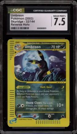 Pokemon Umbreon Skyridge Reverse Holo Rare #32 CGC 7.5 - Image 1