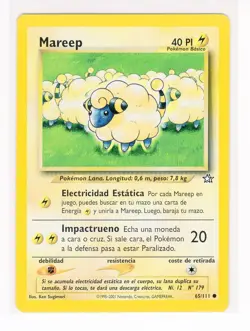 ~ESP~ SPANISH Mareep Mint 65/111 Neo Genesis Unlimited Pokemon Card (Ref:PE1) - Image 1