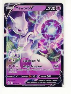 1x ~ESP~ SPANISH Mewtwo V 030/078 Pokemon Go Card (LB3) - Image 1
