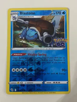 Pokemon - Blastoise Reverse Holo Pokemon Go NM - Plus Free Card - Image 1