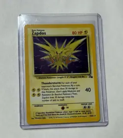 Zapdos 15/62 Fossil Rare Holo Pokemon Card NM Vintage WOTC - Near Mint - Image 1