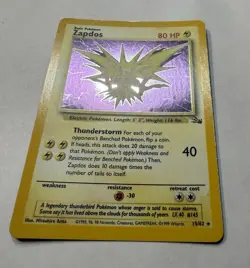 Zapdos 15/62 Fossil Rare Holo Pokemon Card NM Vintage WOTC - Near Mint - Image 2