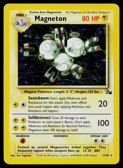 Pokemon Card - Magneton Fossil 11/62 Holo Rare - Image 1