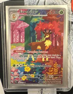 Pokemon Temporal Forces Sawsbuck Illustration Rare Card 166/162 English NM - Image 1