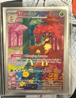 Pokemon Temporal Forces Sawsbuck Illustration Rare Card 166/162 English NM - Image 2