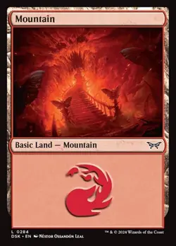 1x Mountain (#284) - Foil NM Eng MTG - Duskmourn: House of Horror - Image 1