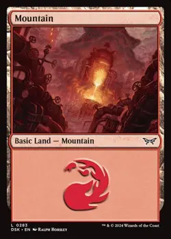 1x Mountain (#283) - Foil NM Eng MTG - Duskmourn: House of Horror - Image 1