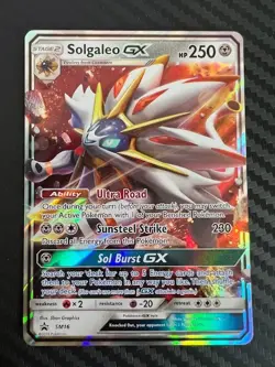 Pokemon TCG Solgaleo GX SM Black Star Promo SM16 Holo Promo LP/MP - Image 1