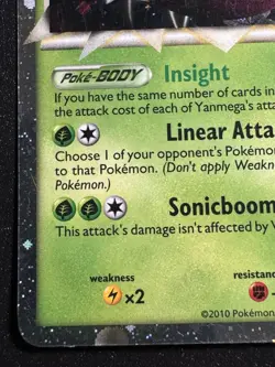 Yanmega Prime 98/102 HGSS Triumphant Pokemon Card Holo Foil Rare Swirl LP - Image 5