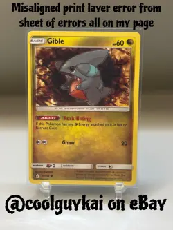 Pokemon Misaligned Print Layer Misprint Error Gible Ultra Prism 97/156 - Image 1
