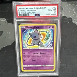 Shining Mew #40 PSA 10! 2017 Pokemon Sun & Moon Shining Legends - Image 1