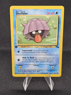 Pokemon TCG Shellder Fossil 54/62 Regular 1st Edition Common LP++ - Image 1