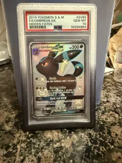 2019 Pokemon S&M Hidden Fates Umbreon GX #SV69 PSA 10 Gem Mint - Image 1
