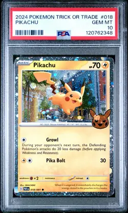 2024 POKEMON TRICK OR TRADE #018 PIKACHU PSA 10 - Image 1