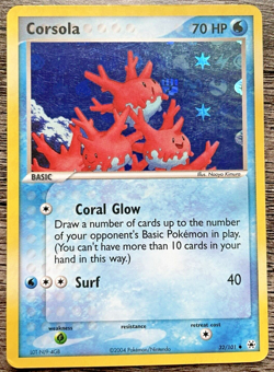 Pokemon Card - Corsola - 32/101 - Holo uncommon - 2004 EX Hidden Legends - LP/NM - Image 1