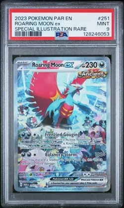 PSA 9 MINT Roaring Moon ex 251/182 Paradox Rift SIR Holo Pokemon Card - Image 1