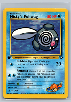 Misty's Poliwag - 89/132 - 1st Edition Gym Challenge Set - Pokemon Card - LP - Image 1
