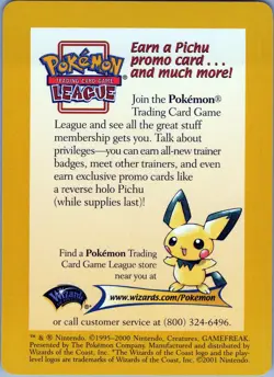 Pokemon TCG League Promo Insert Card - (2001 Wizards of the Coast) - Image 1