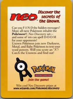 Pokemon TCG League Promo Insert Card - (2001 Wizards of the Coast) - Image 2