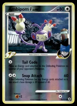 Ambipom G 56/111 Pokemon Card Rising Rivals Common 80 HP Rev Holo LP E30 - Image 1