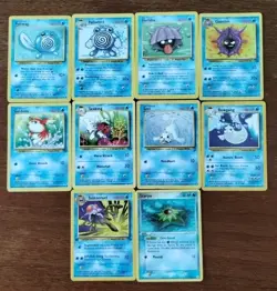 Lot of 10 Vintage Pokemon Cards Water Type TCG See Pictures Binder Collection - Image 1