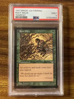MTG✨ROOT MAZE✨Tempest PSA 9 MINT RARE Enchantment 1997 Vintage GUAY Art POP 2 ! - Image 1